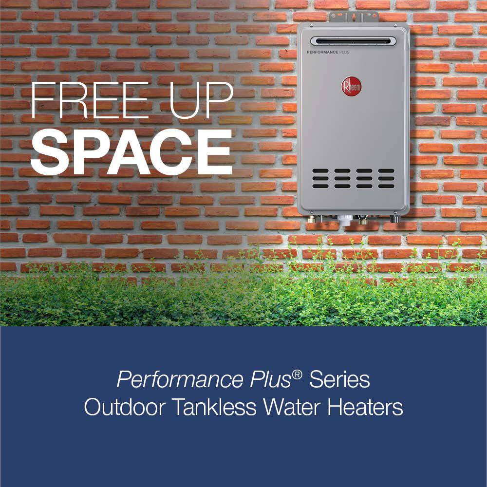 Rheem Performance Plus 8.4 GPM Liquid Propane Outdoor Tankless Water Heater ECO180XLP3-1