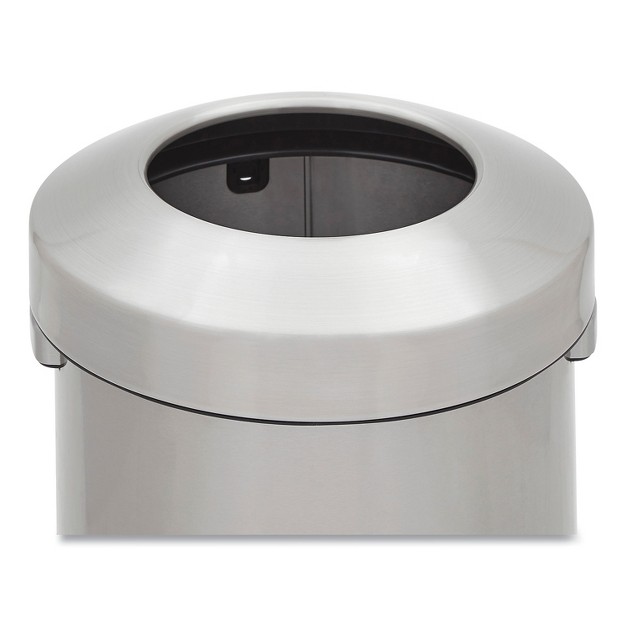 Rubbermaid Refine Stainless Steel Indoor Trash Can With Open Lid 15 Gallon Silver 2147581