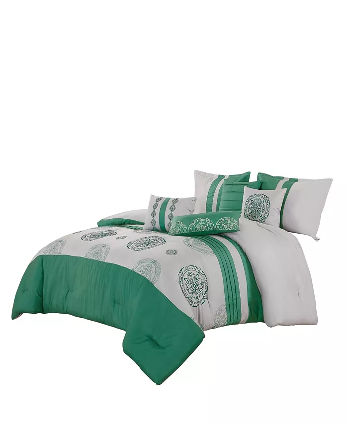 MarCielo 7 PCS Bedding Comforter Set Bluma - Queen