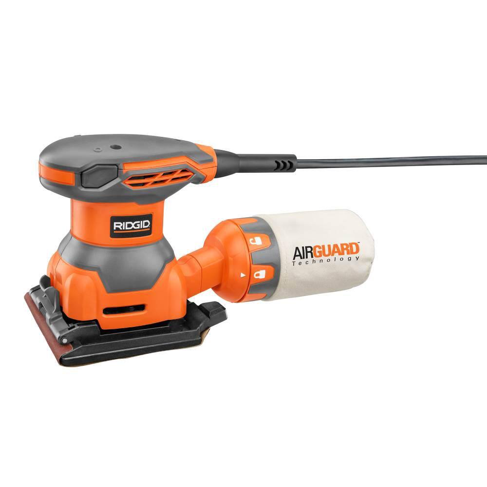 RIDGID 5.5 Amp Corded Fixed Base Trim Router with 2.4 Amp Corded 14 Sheet Sander R24011