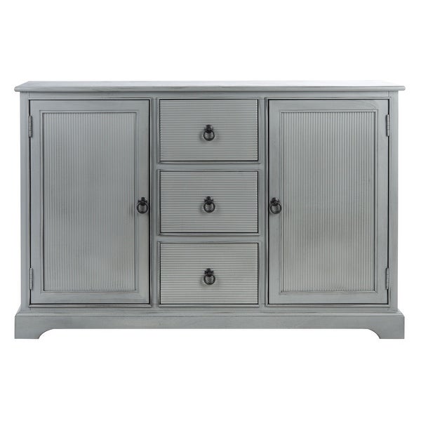 SAFAVIEH Adiland Distressed White 2 Door 3-Drawer Sideboard. - 45