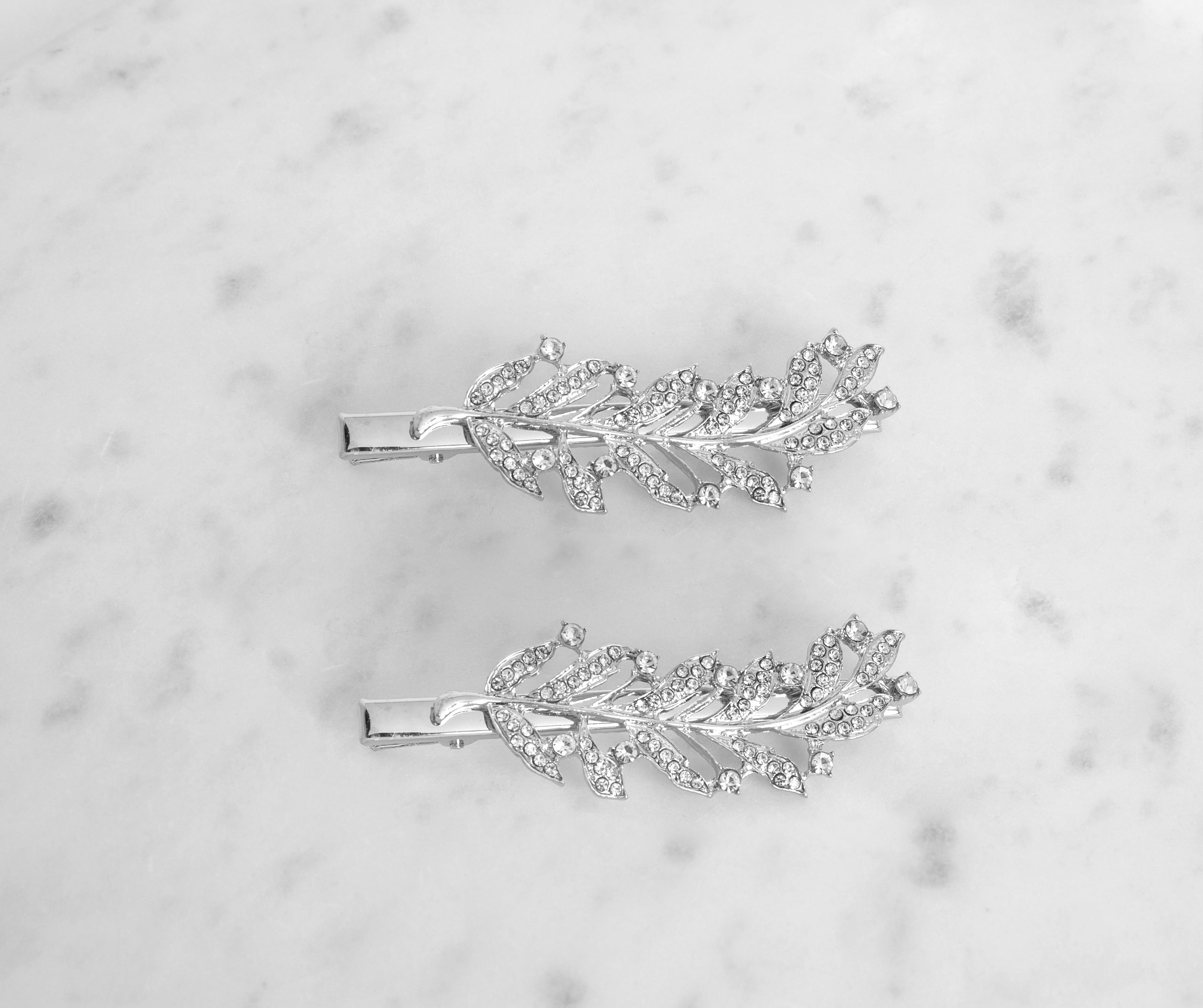 Rhinestone Leafy Hair Pin 2 Pack