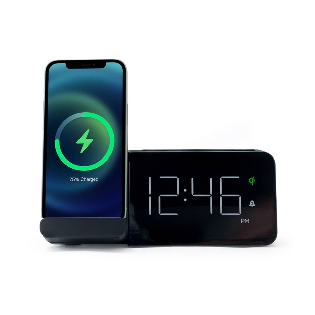 Power Stand Alarm Table Clock Black Capello