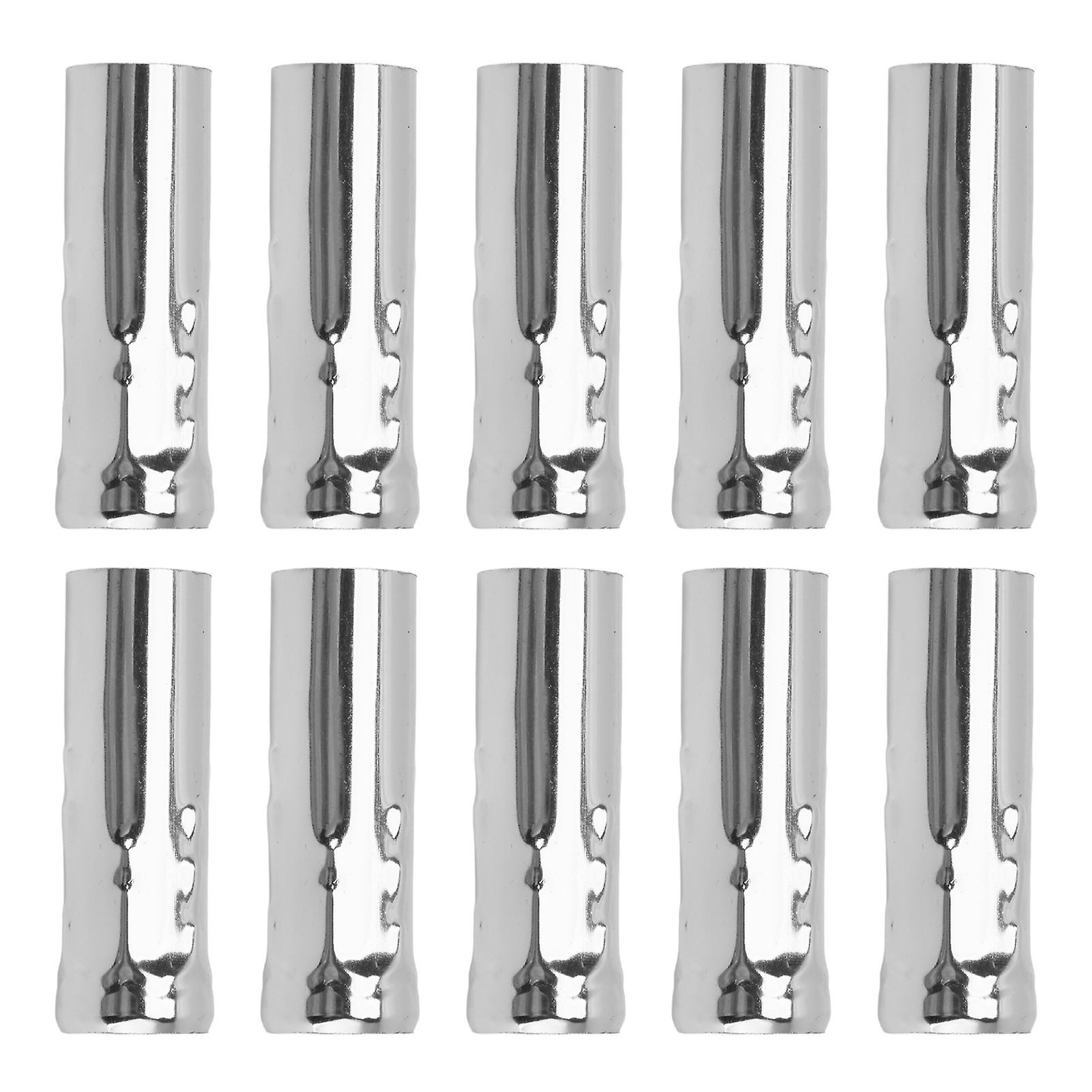 10pcs E14 Metal Tube For Candle Lamp Holder Lamp Base Lighting Accessories 25x80mm Chrome