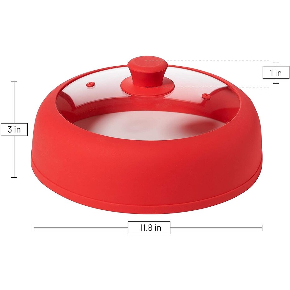 Bezrat Vented  Silicone and Glass Microwave Plate Cover   12\