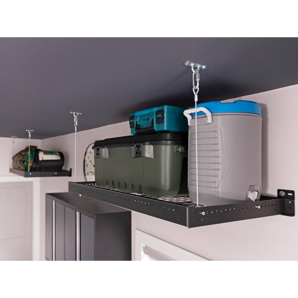 NewAge Products Pro Series 24 in. x 48 in. Steel Garage Wall Shelving in Black (2-Pack) 40410