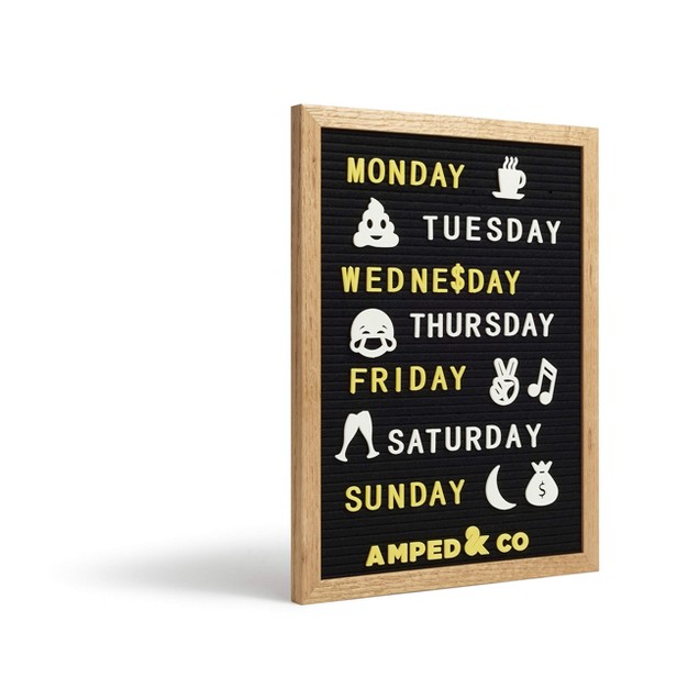 Premium Felt Letter Board 460 Letters Oversized Emojis Oak Wood Frame Precut Letters In 3 Canvas Bags