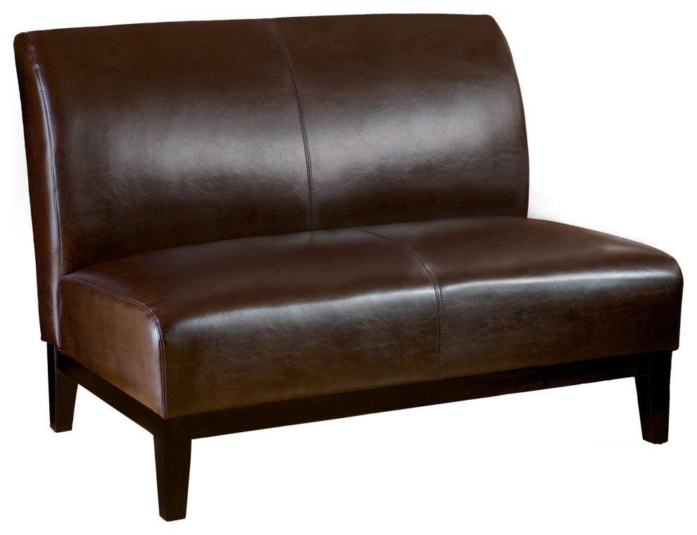 Massimo Leather Loveseat   Transitional   Loveseats   by GDFStudio  Houzz