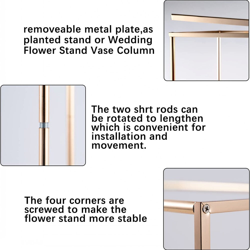 2pcs Metal Rectangle Plant Pot Support 31.5