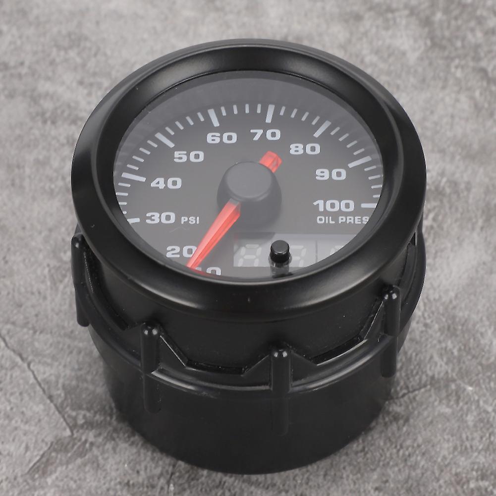 2in 52mm Car Oil Pressure Gauge Pointer 7-colors Digital Led Meter With Sensor