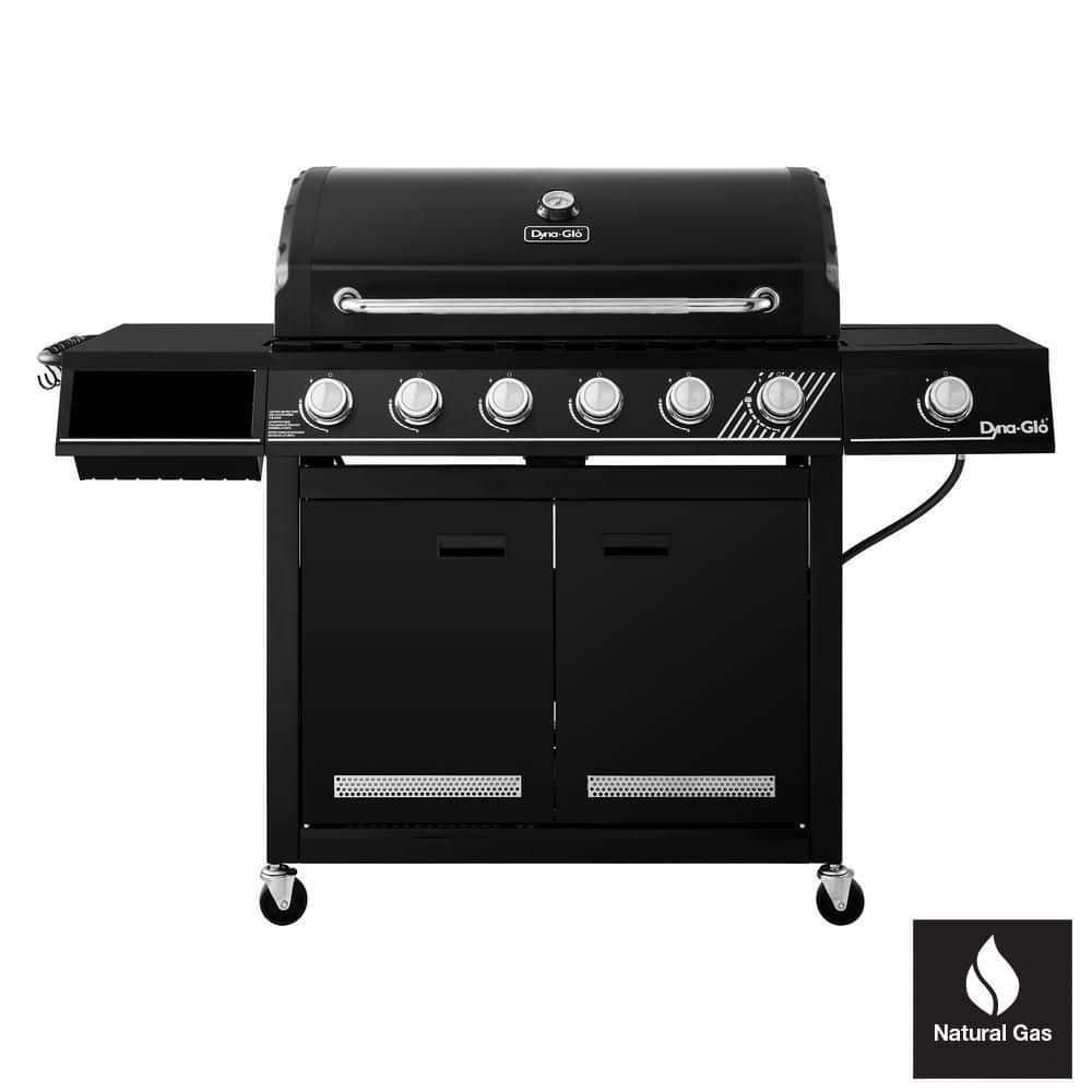 DynaGlo 6Burner Natural Gas Grill in Matte Black with TriVantage MultiFunctional Cooking System