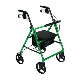 Medline Steel Lightweight Folding 4-Wheel Rollator in Green MDS86850EGS