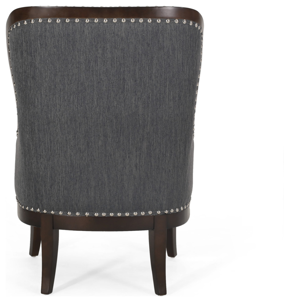 Upholstered Accent Chair With Nailhead Trim   Transitional   Armchairs And Accent Chairs   by GDFStudio  Houzz