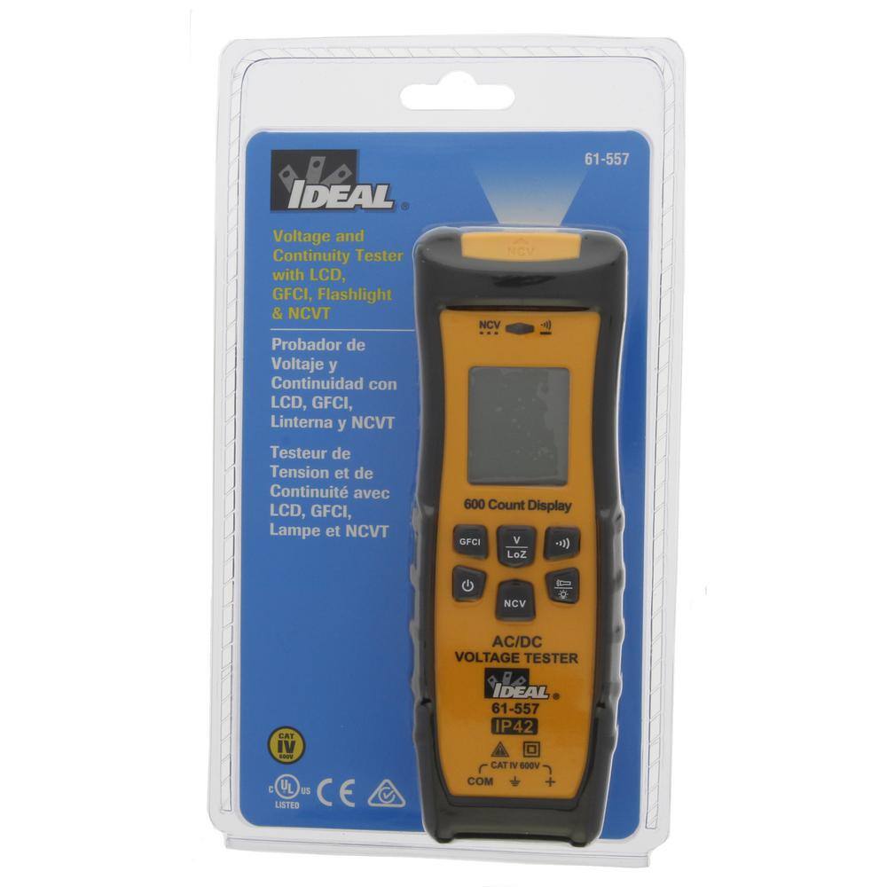 IDEAL Voltage and Continuity Tester GFCI and Flashlight 61-557