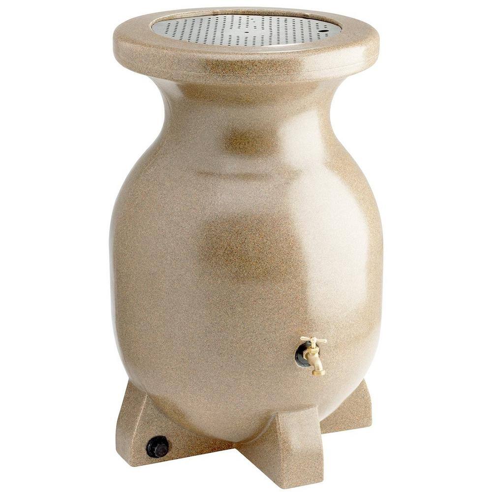 Koolatron Koolscapes Stone-Look Rain Barrel 55 Gal. (210L) Beige Eco-Friendly Gardening Water Conservation RBSS-55