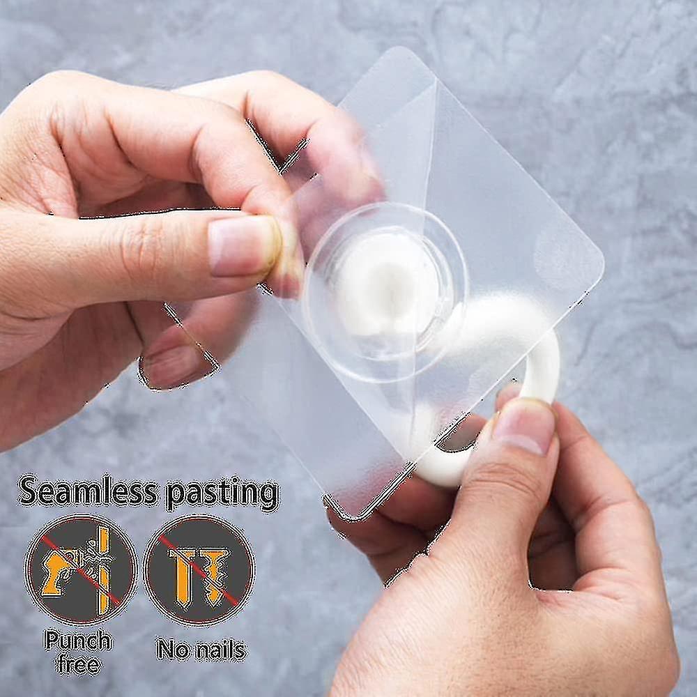 8 Pieces Transparent Self Adhesive Hooks 360 Degree Rotating Hook Strong Adhesive Hook Ceiling Wall