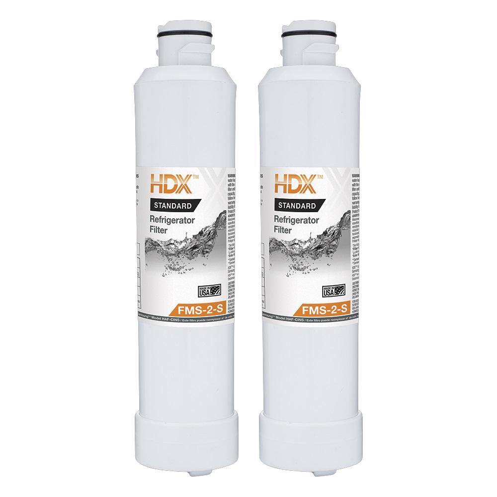 HDX FMS-2-S Standard Refrigerator Water Filter Replacement Fits  HAF-CINS (2-Pack) 107116