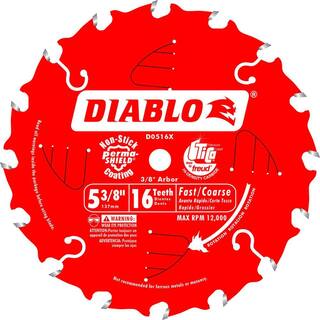 DIABLO 5-38 in. x 16-Tooth x 38 in. Arbor Framing Circular Saw Blade D0516X