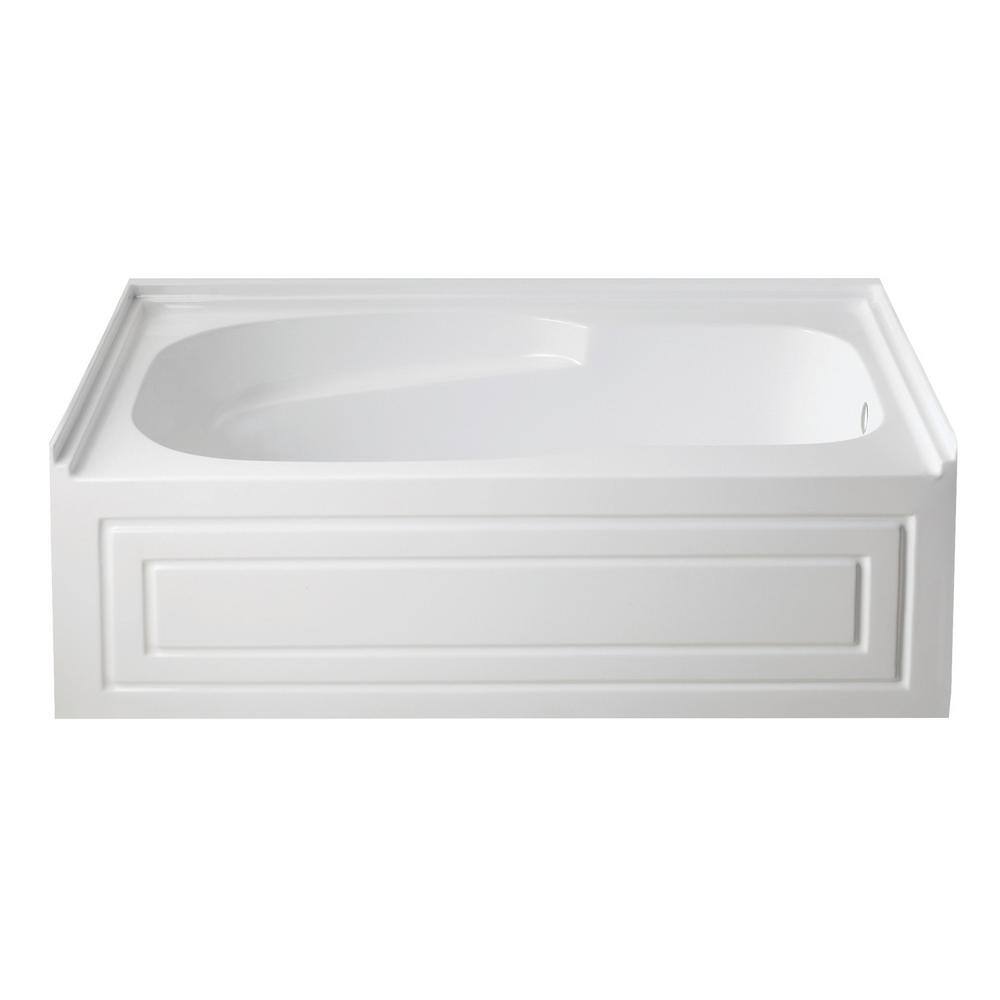 Kingston Brass Oriel 60 in. Acrylic Right Drain Rectangular Apron Front Bathtub in White HVTAM6031R21B