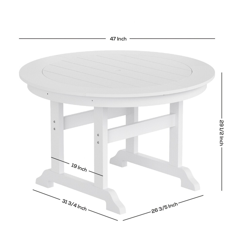 Laguna 5 Piece Round Poly Eco Friendly  Weather Outdoor Dining Set