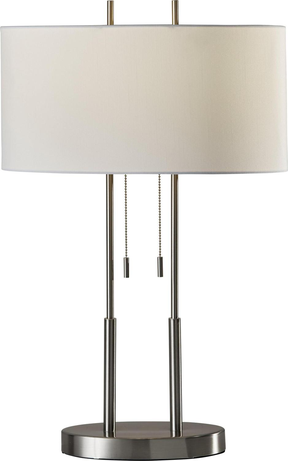 Adesso Duet Table Lamp， Brushed Steel