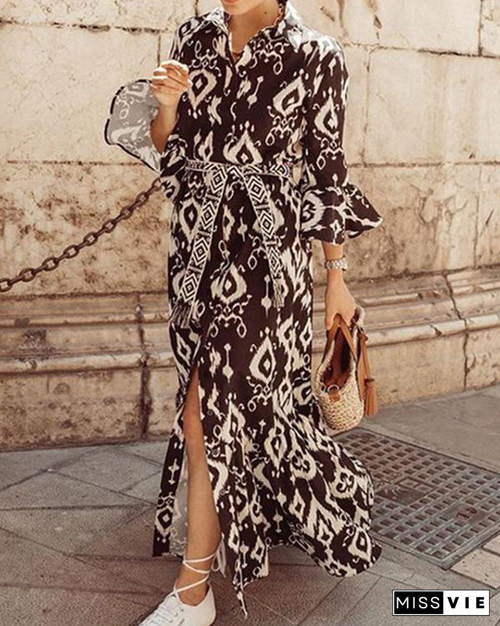 Printed Bohemian Swing Dress