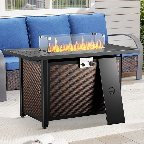 43 Inch Gas Fire Pit Table 50000 BTU Large Fire Pit Table