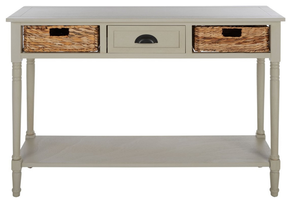 Marissa Console Table With Storage Vintage Gray   Traditional   Console Tables   by Rustic Home Furniture Deco  Houzz