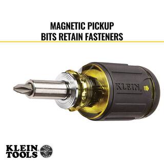 Klein Tools 8-in-1 Multi-Bit Adjustable Length Stubby Screwdriver 32308