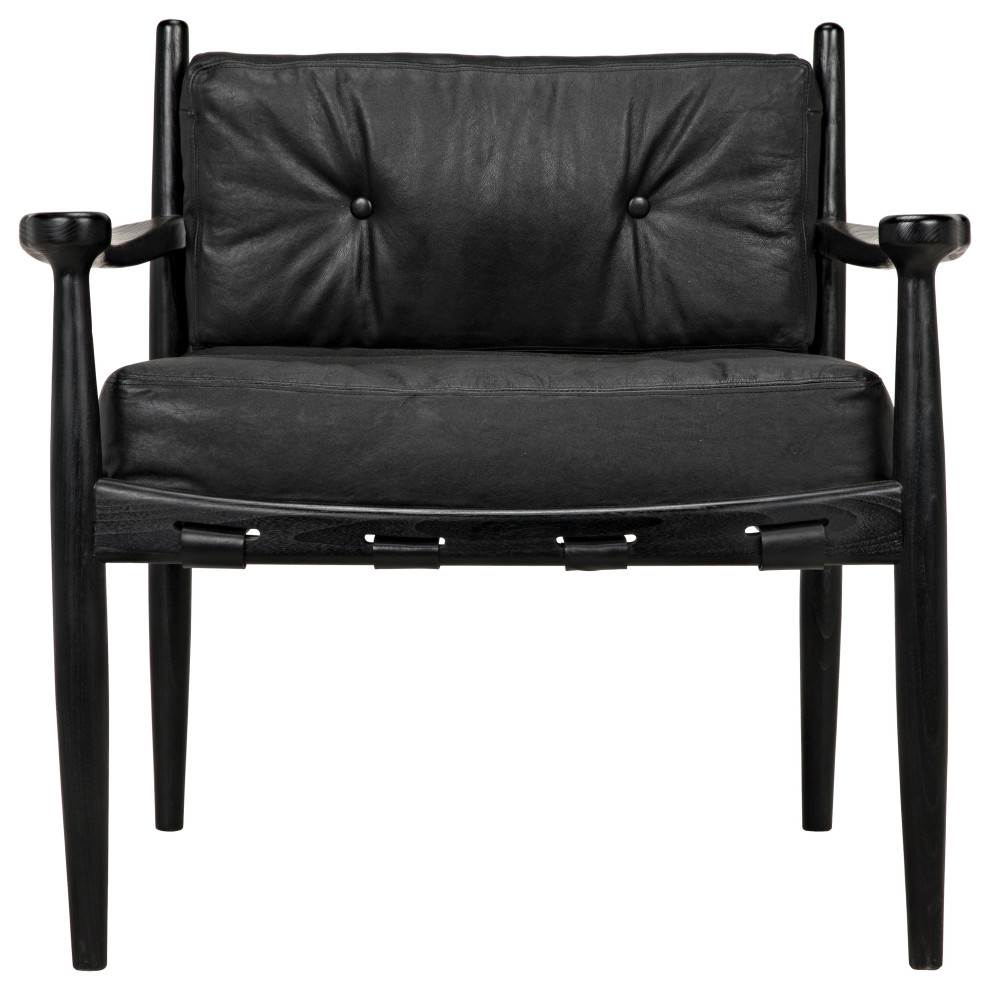 Fogel Lounge Chair  Charcoal Black   Midcentury   Armchairs And Accent Chairs   by Noir  Houzz