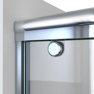 DreamLine Charisma-X 60 in. W x 58 in. H Semi Frameless Sliding Tub Door in Chrome with Clear Glass SHDR-136058X-01