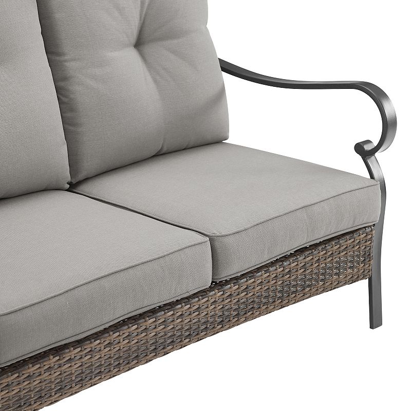 Crosley Dahlia Outdoor Metal and Wicker Sofa