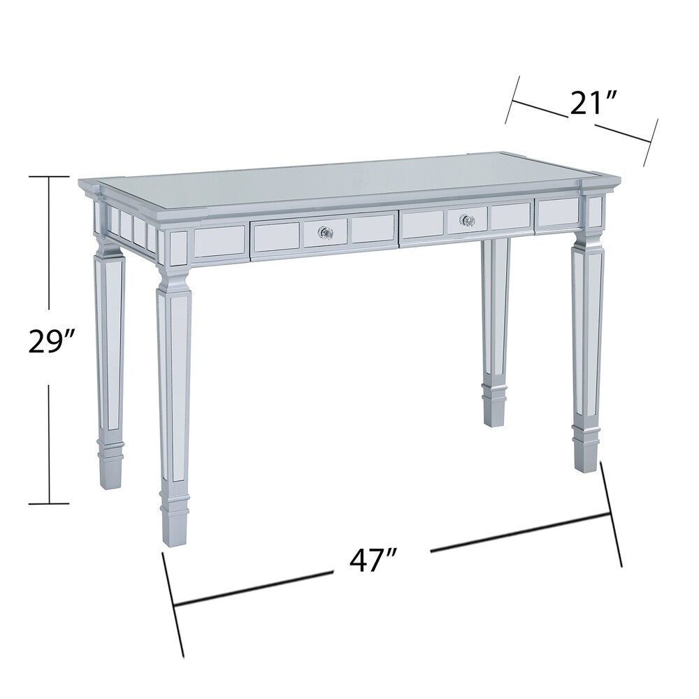 SEI Furniture Galian Glam Mirrored Writing Desk w/ Drawers