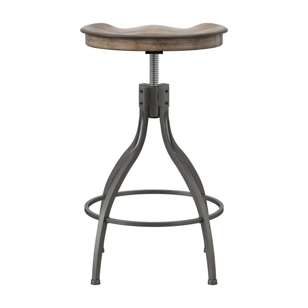 Hillsdale Worland Backless Metal Adjustable Height Swivel Stool