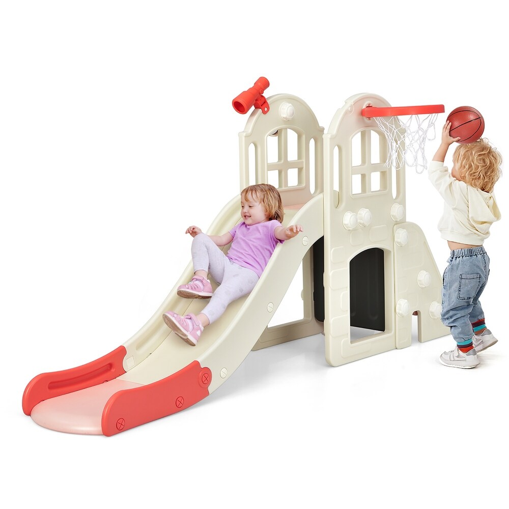 Costway 6 In 1 Large Slide for Kids Toddler Climber Slide Playset w/