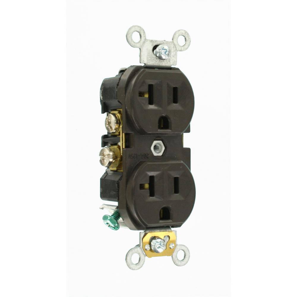 Leviton 20 Amp Commercial Grade Duplex Outlet Brown R50-CBR20-000