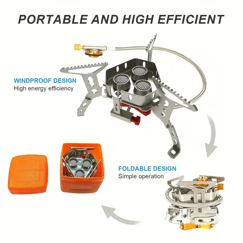 Windproof Gas Burner Stove Portable Gas Stove Outdoor Folding Outdoor Camping Stove Camping Kitchen