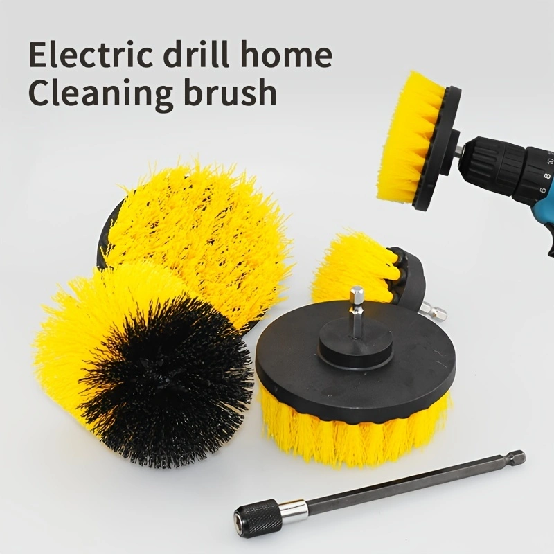 Electric Drill with (4pcs) Brush Scrubber Set, Auto Tires Cleaning Tools For Bathroom Tile Kitchen