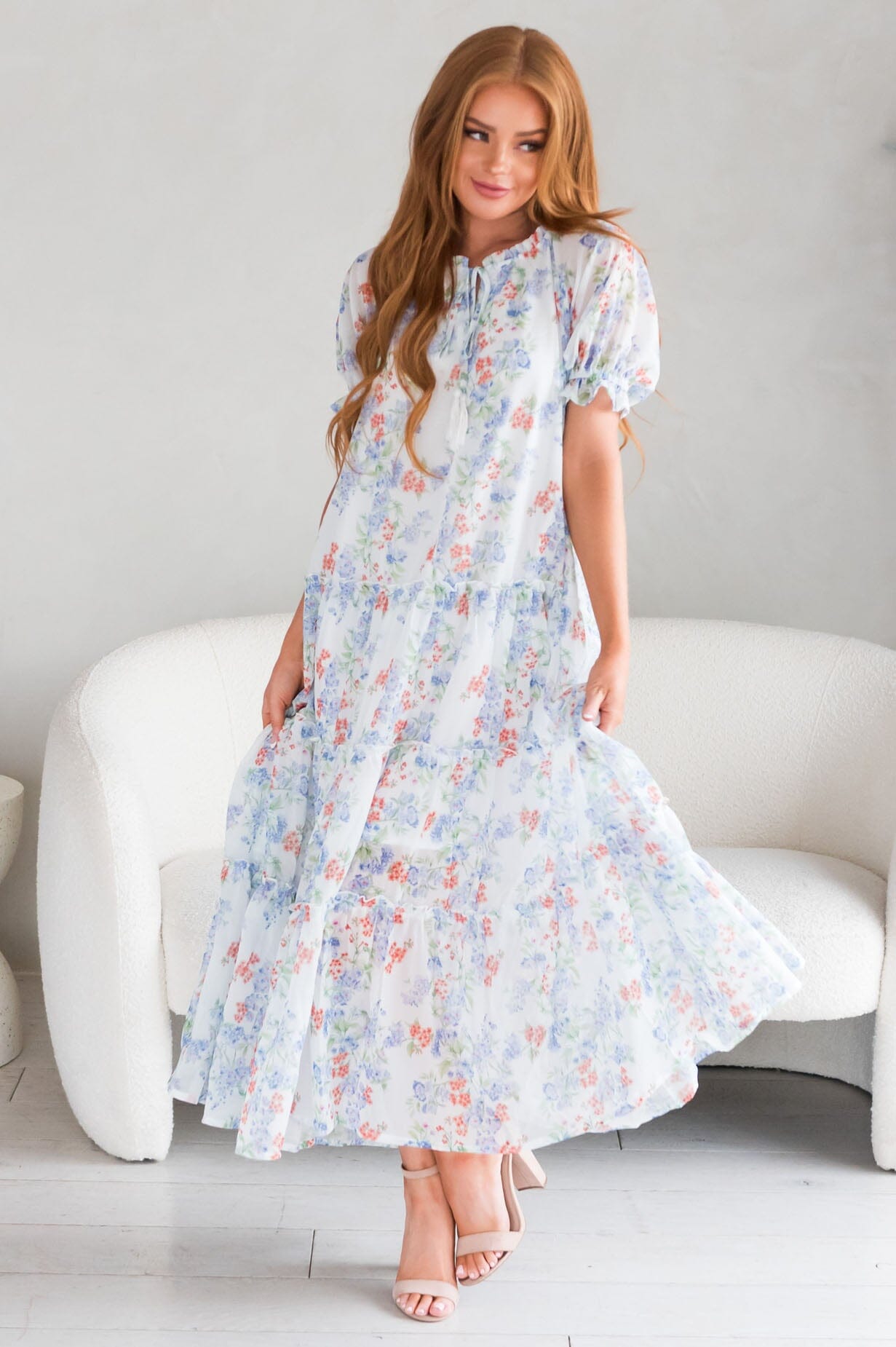 Kasia blue iris spring and summer dress