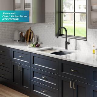 KRAUS Bellucci Gray Granite Composite 30 in. Single Bowl Undermount Workstation Kitchen Sink with Accessories KGUW2-30MGR