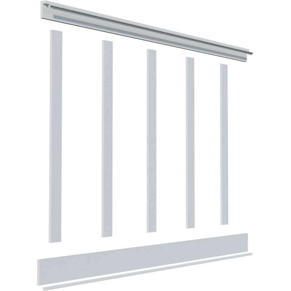 Ekena Millwork 56 in. X 58 in. X 96 in. Expanded Cellular PVC Deluxe Shaker Wainscoting Moulding Kit (for heights up to 56H) WPKP56X04DS