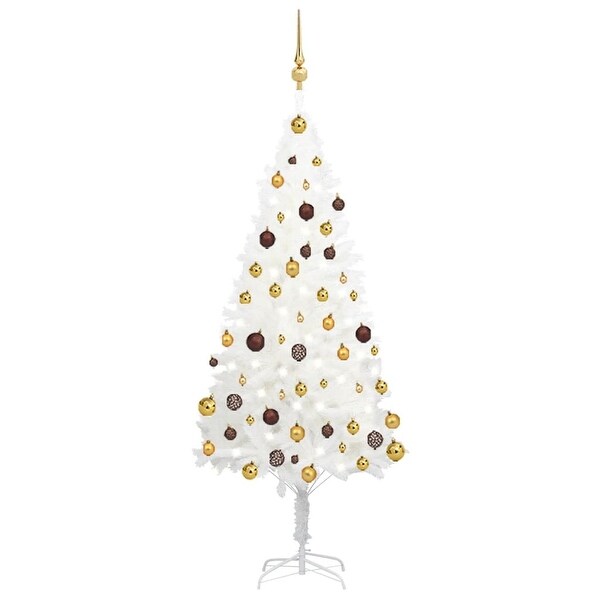 vidaXL Artificial Christmas Tree with LEDsandBall Set White 59.1