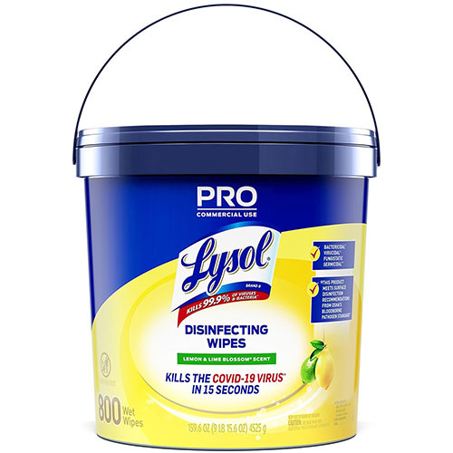 Reckitt Benckiser Lysol Professional Disinfecting Wipe Bucket | 6 x 8， Lemon and Lime Blossom， 800 Wipes