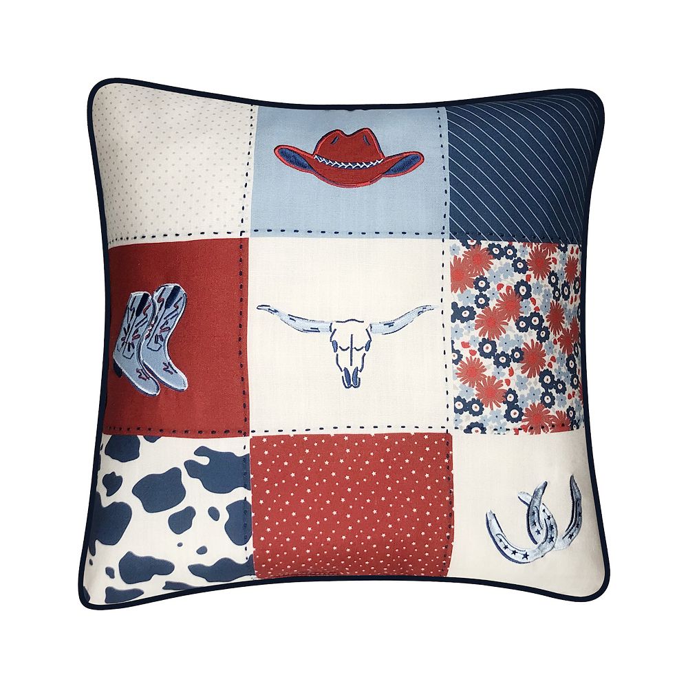 Celebrate Together Americana? Blue Texas Patchwork Pillow