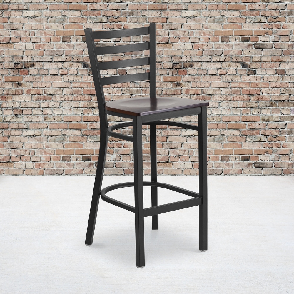 Ladder Back Metal Restaurant Barstool   17\