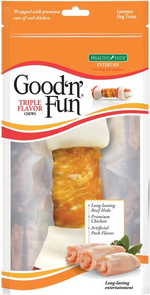 Good 'n' Fun Triple Flavor Beef， Pork and Chicken Dog Chews