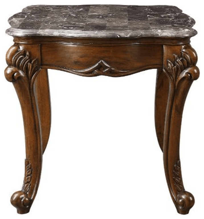 24 quotCherry And Brown Marble  Polyresin Rectangular End Table   Victorian   Side Tables And End Tables   by HomeRoots  Houzz