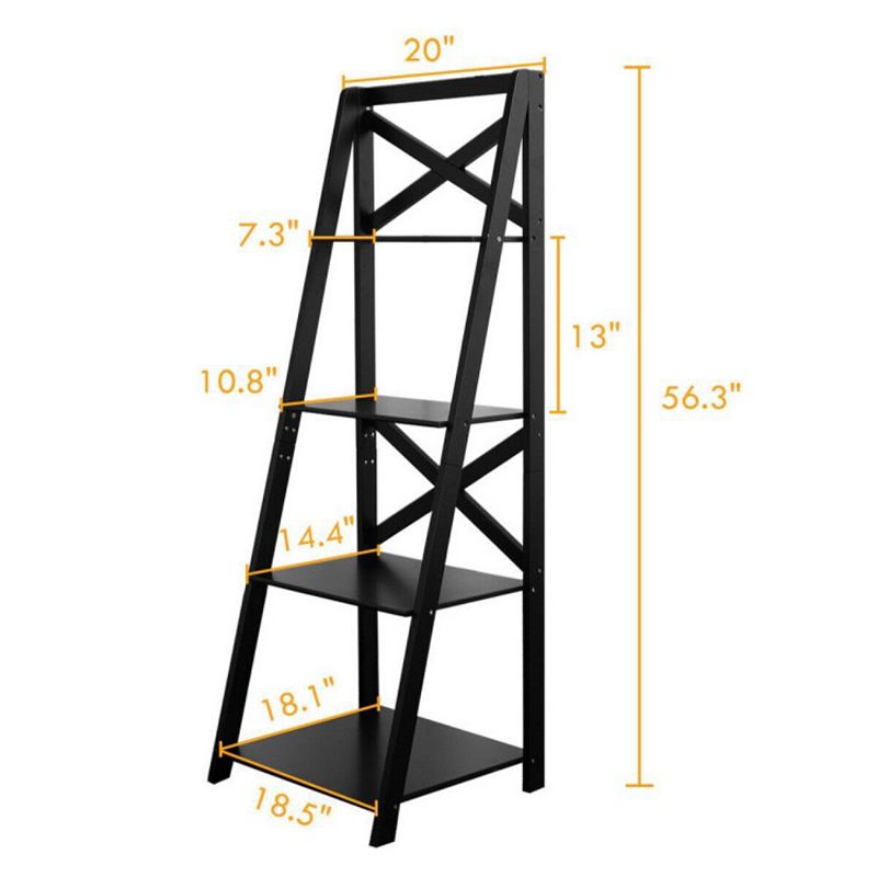 Hivago 2 Pieces 4-Tier Wood Display Storage Bookshelf Set