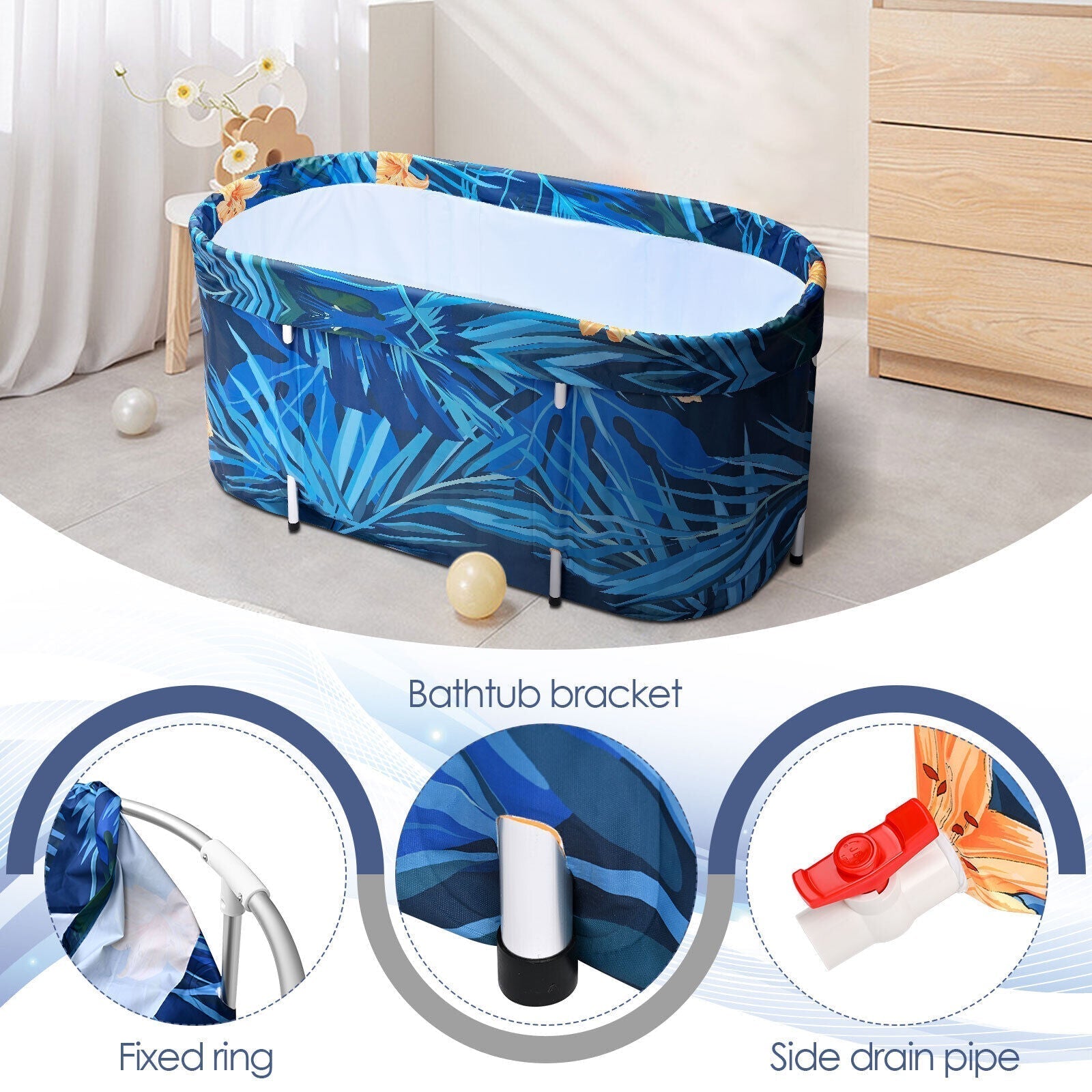 De-Stress 2023 Large Portable Folding Soaking Bathtub For Adults