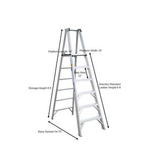 Werner 6 ft. Aluminum Platform Step Ladder with 300 lb. Load Capacity Type IA Duty Rating P376